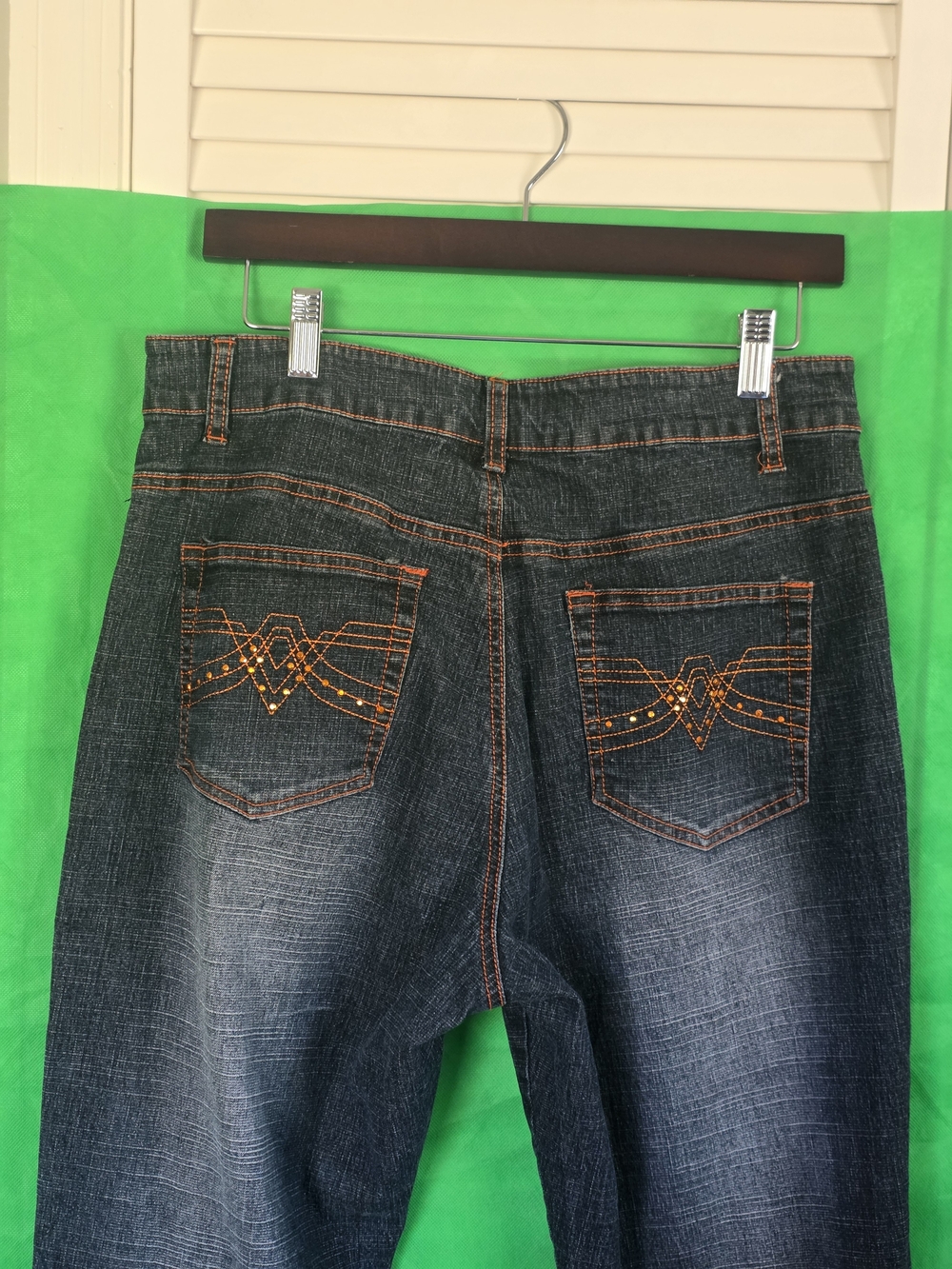 Apollo Jeans Stretch Bootcut Denim Ramie Cotton Blend Embroidery 13/14 - Picture 6 of 16